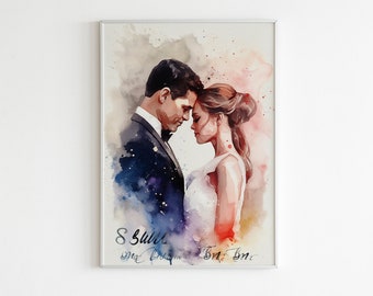 Watercolor Painting from Photo - Capture Cherished Moments of Love and Togetherness