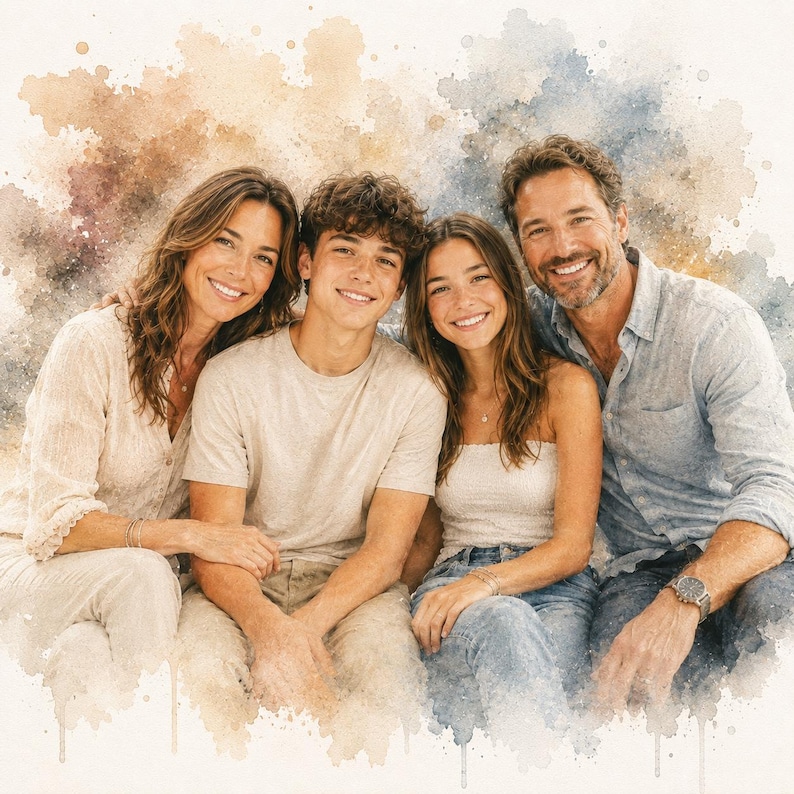 custom-family-watercolour-portrait-from-photo-personalised-family-wall