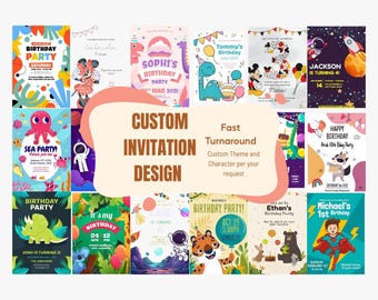 Invitación digital personalizada / Diseño personalizado a medida / Cumpleaños, baby shower, boda / Descarga instantánea