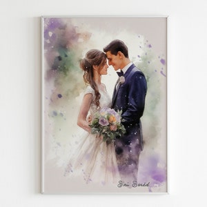 Op maat gemaakt aquarelportret voor stellen - een perfect cadeau om liefde en verbinding te vieren