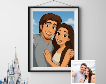 Retrato personalizado de Disney o ilustración de dibujos animados (digital)