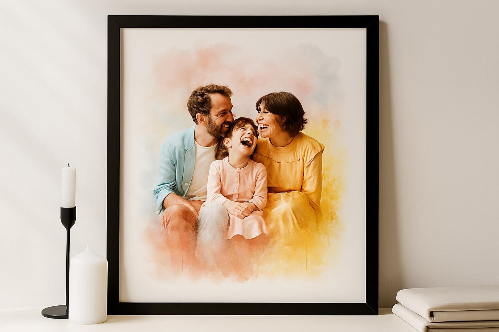 Romantik Sulu Boya Portresi