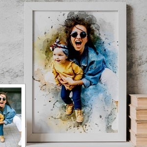 Personalised Art Gift From Photo Digital Painting Portrait Present For Family/ Kids Room Decor Wall Bespoke Artwork Anniversary