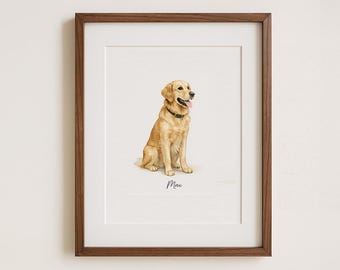 Retrato de mascota personalizado: acuarela de perro personalizada