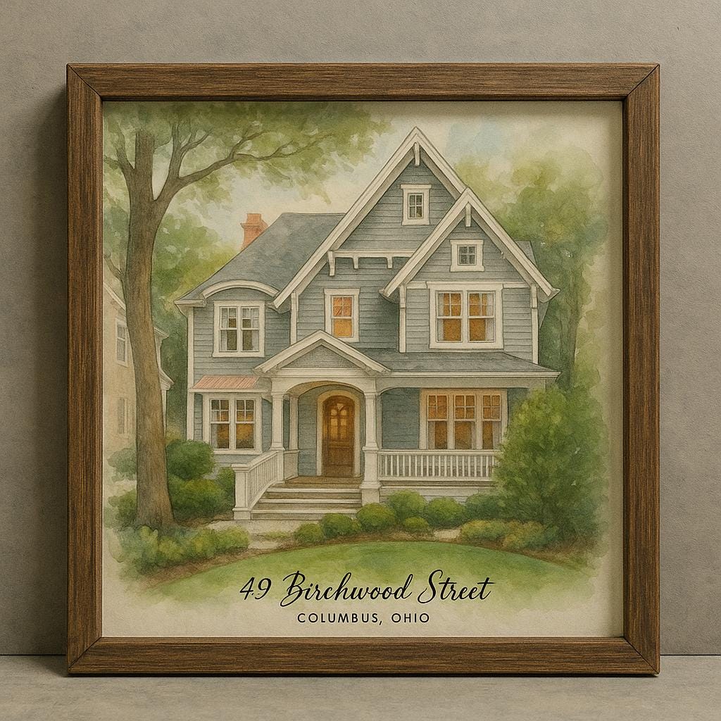 Custom Watercolor Home Portrait | Personalized House Painting (digital ...