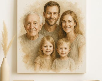 Memorial Watercolour Portrait – Custom Tribute Illustration from Photo | Personalised Remembrance Gift & Keepsake Art