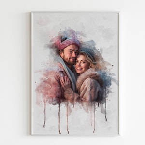 Personalisiertes Paar Portrait - Einzigartiger Hochzeitsdruck - Einzigartiges Hochzeitsgeschenk -