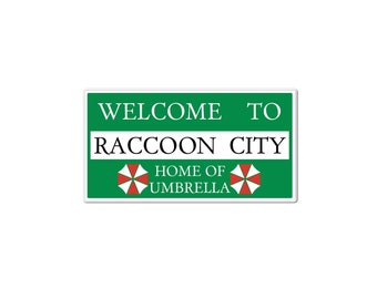 Raccoon City Resident Evil Welcome Sign Die-Cut Sticker