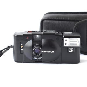 Vintage 35mm film camera Olympus XA2 with flash A11, compact point and shoot 35mm film camera