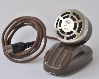 Сollectible Vintage rare microphone 1959. Mid century brown color desktop Retro microphone Oktava MD-41