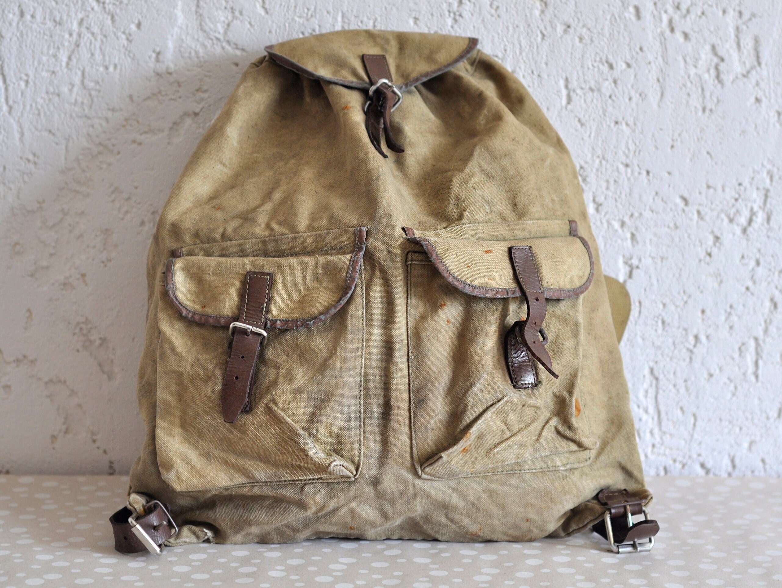 Rare Vintage Canvas Backpack Made in 