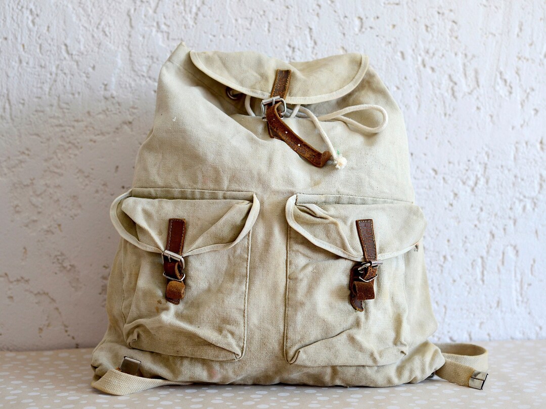 Rare Vintage Canvas Backpack Made in 1986. Small Rucksack 17 Etsy