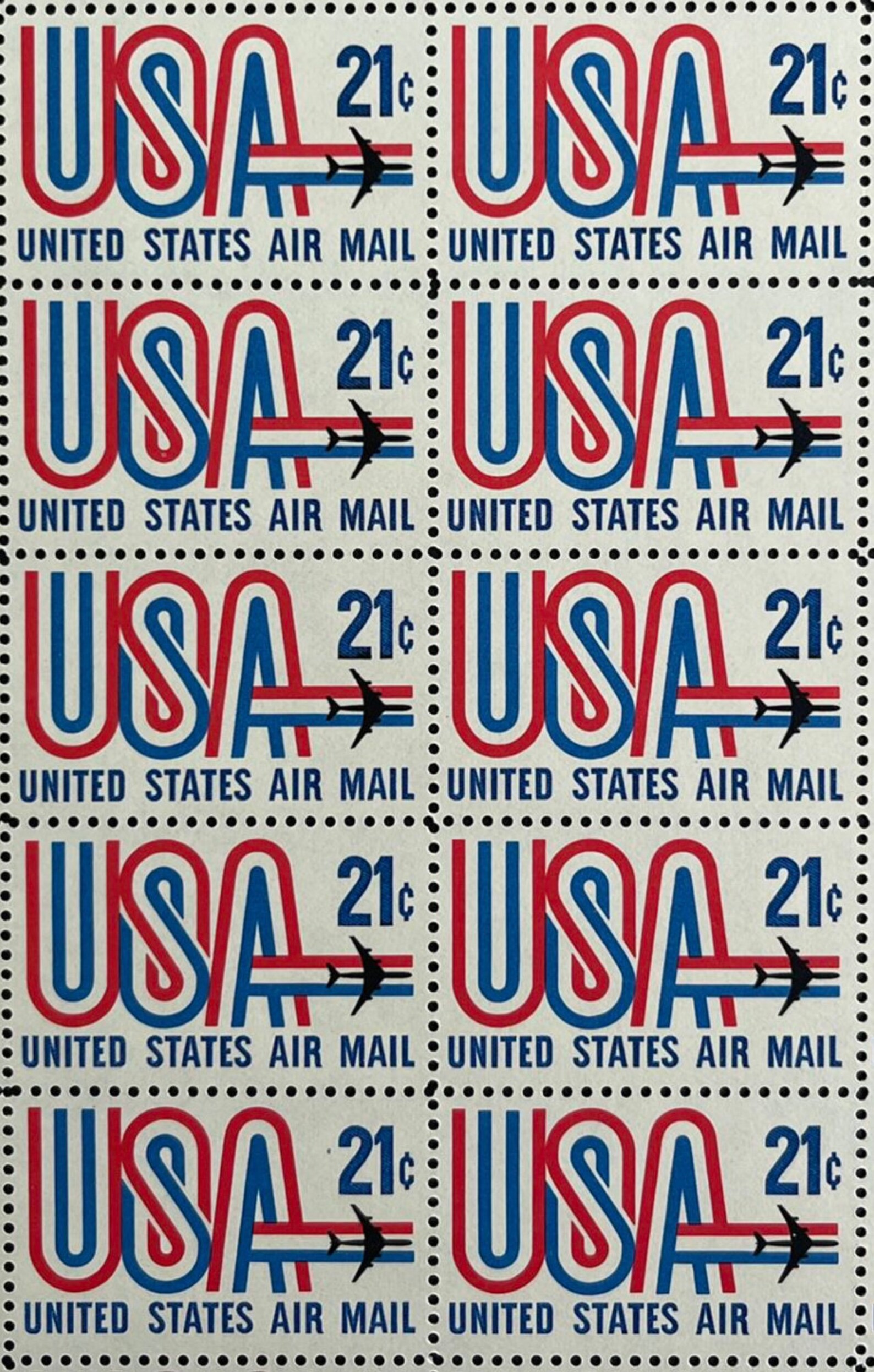 Rare US Airmail Stamps / C81 1971 21c USA & Jet Etsy