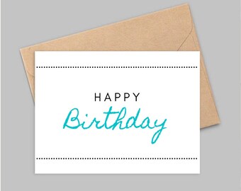 Tarjeta de cumpleaños imprimible, tarjeta de cumpleaños, tarjeta en blanco, descarga digital, tarjeta de felicitación, descarga instantánea