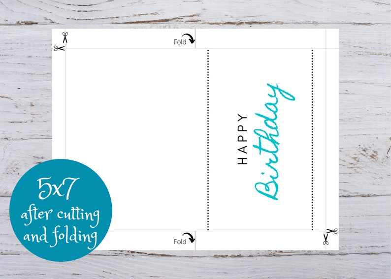 Printable Birthday Card, Birthday Card, Blank Card, Digital Download ...