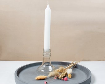 Upcycled candlestick made from an old Gordon's Dry Gin bottle