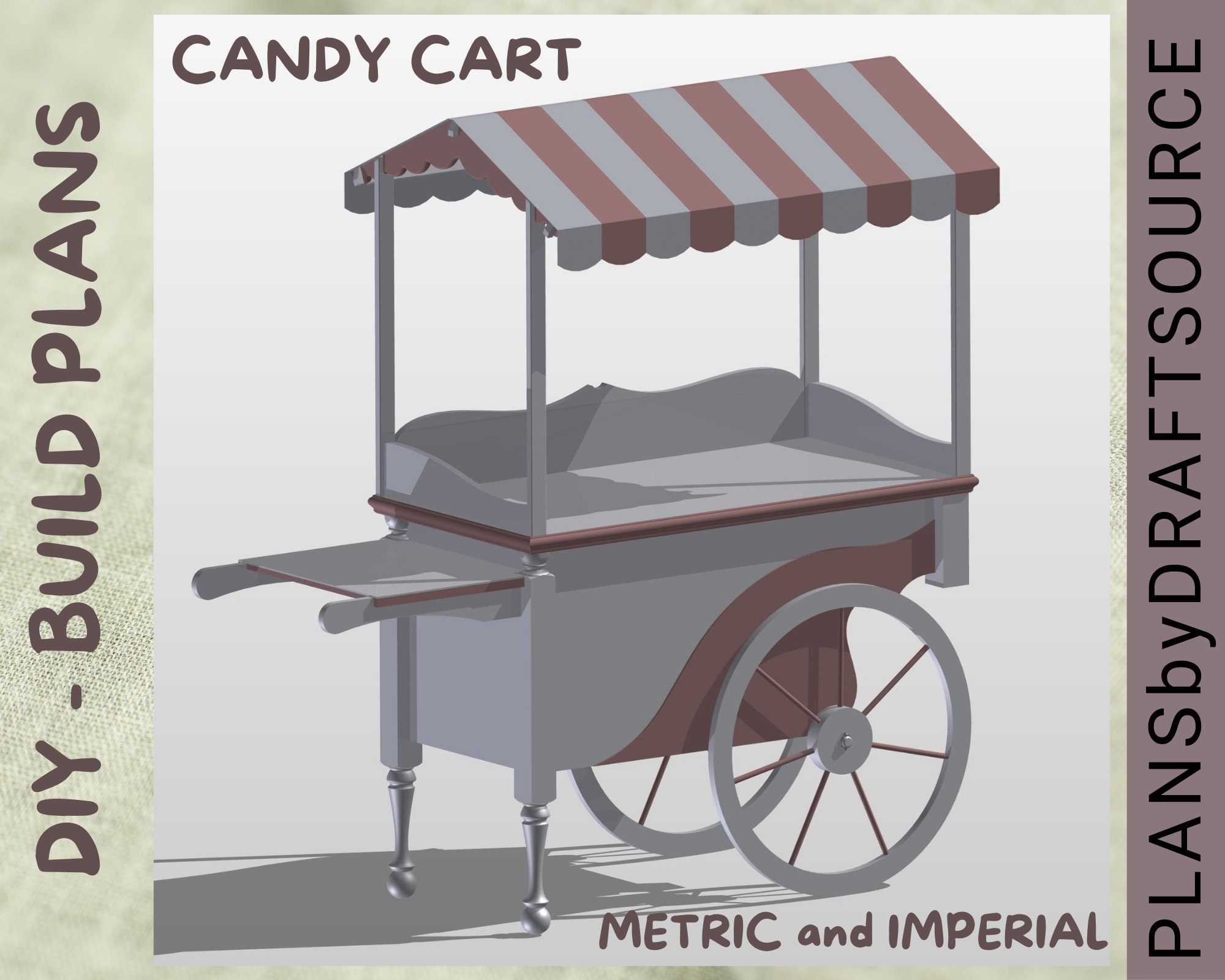 Wooden Candy Cart Diy Plans In Mm And Inches Etsy