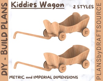 WOODEN KIDDY WAGON - diy plans in mm and inches