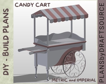 DIY PLANS for Full sized wooden Candy Cart - includes purchase list