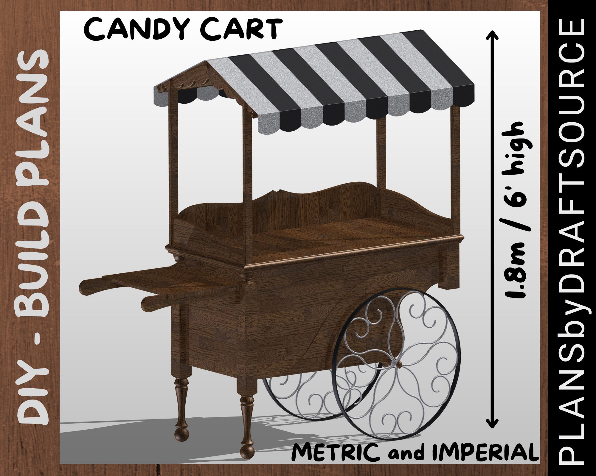 Buy WOODEN CANDY CART D.I.Y. Plans to Make Yourself. Online in India Etsy