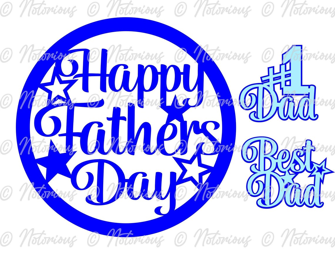 Download Happy Fathers Day SVG Cake Topper Happy Father's Day | Etsy