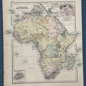 Carte de l'Atlas victorien de 1889, de l'Afrique et du Japon