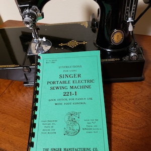 New Singer Featherweight 221 Sewing Machine Manual Larger Print