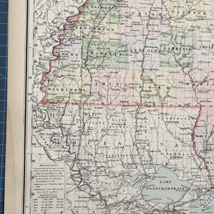 Atlas continental victorien de 1889, carte Frank Gray du Mississippi