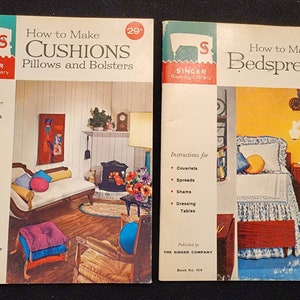 Lot of 2 Singer Sewing Library 1960&#39;s Books Bedspreads and Cushions