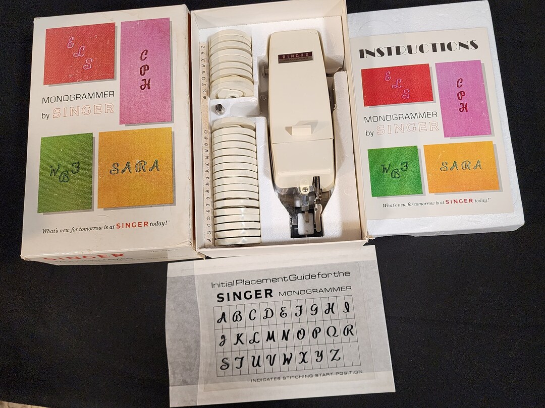 Vintage Singer Sewing Machine Alphabet Monogrammer 100 Etsy