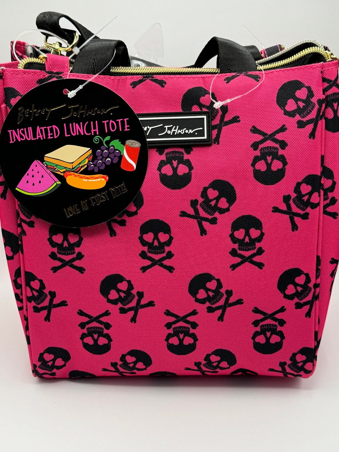 Betsey johnson glasslike luggage skull