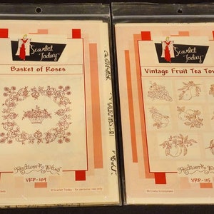 Lot of 2 Vintage Quilt Patterns Redwork Scarlet Today