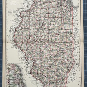Carte de l'Atlas victorien de l'Illinois de 1889