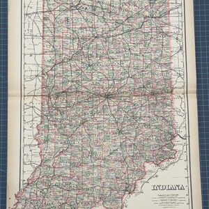 Atlas continental victorien de 1889 Frank Gray, carte de l'Indiana