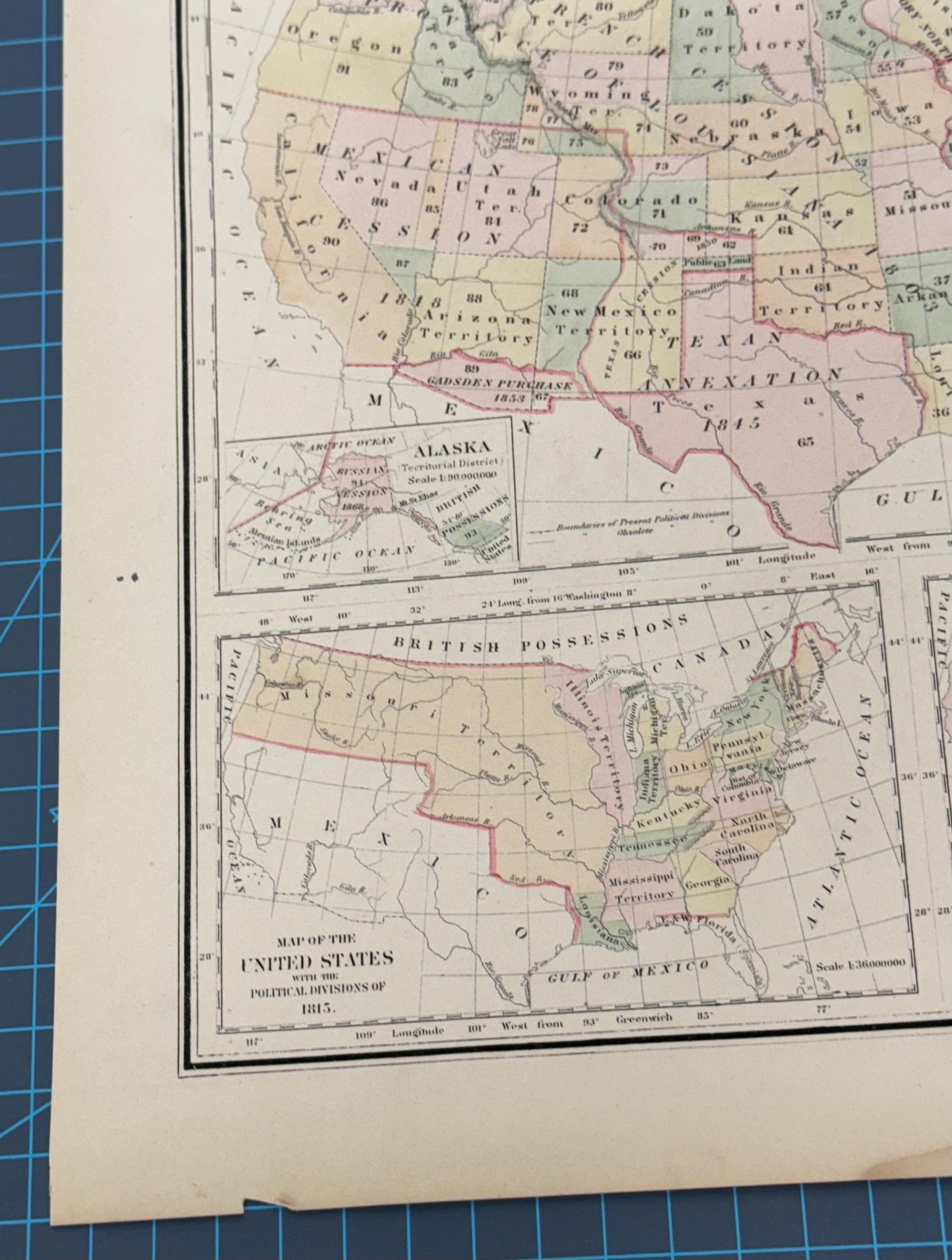1889 Victorian Atlas Map of Grays Historical Maps of the United States ...
