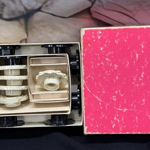 Vintage Original Singer Sewing Machine Attachment Box, Cams for 758 Series