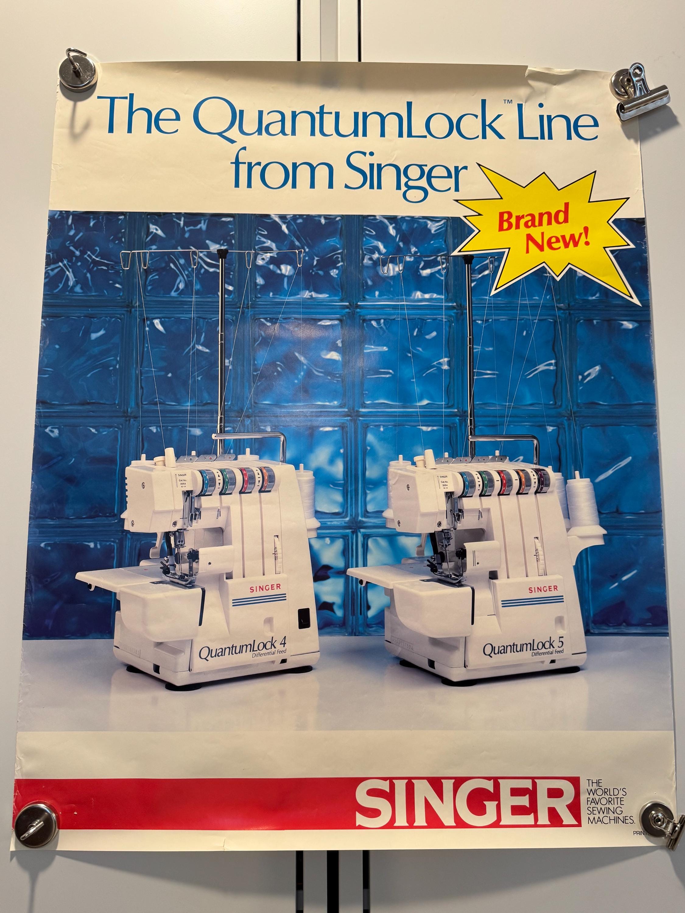 Vintage Singer Quantum Lock Serger Sewing Machine Advertising