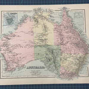 Carte de l'Atlas victorien de 1889 de l'Australie et des Indes orientales