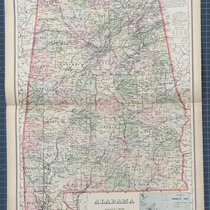 Atlas continental victorien de 1889, carte Frank Gray de l'Alabama