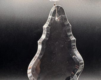 4" Deadstock Lot of 5 Czech Republic Scalloped Pendalogue Glass Clear Chandelier Prisms