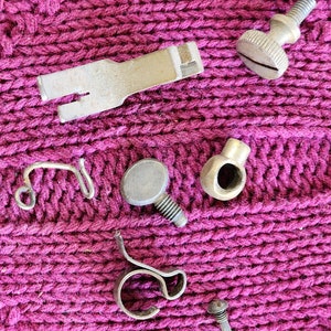 Original Vintage Pfaff 150 Sewing Machine Pressure Foot, Needle Clamp, Thread Cutter, Thread Guide, Screw