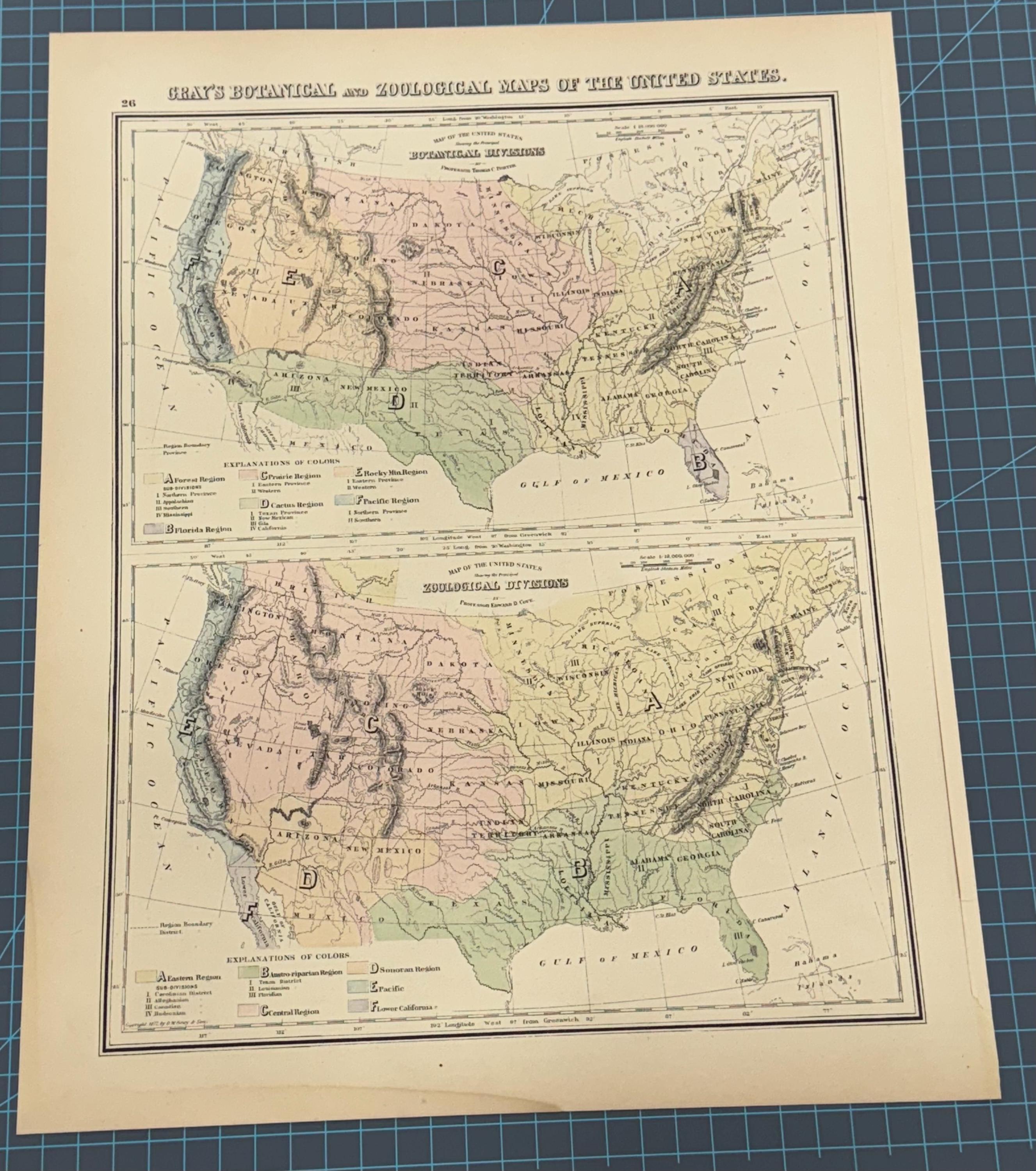 1889 Victorian Atlas Map of Grays Historical Maps of the United States ...