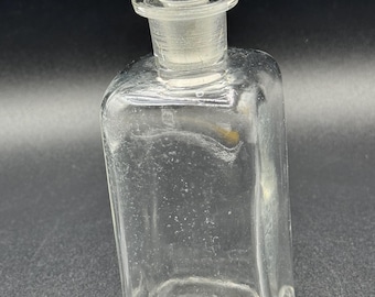 Bouteille d'Apothicaire Antique avec Bouchon en Verre
