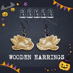 DOVES WOODEN EARRINGS