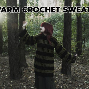 SCHWARM Handgemachter Häkel Mesh Pullover