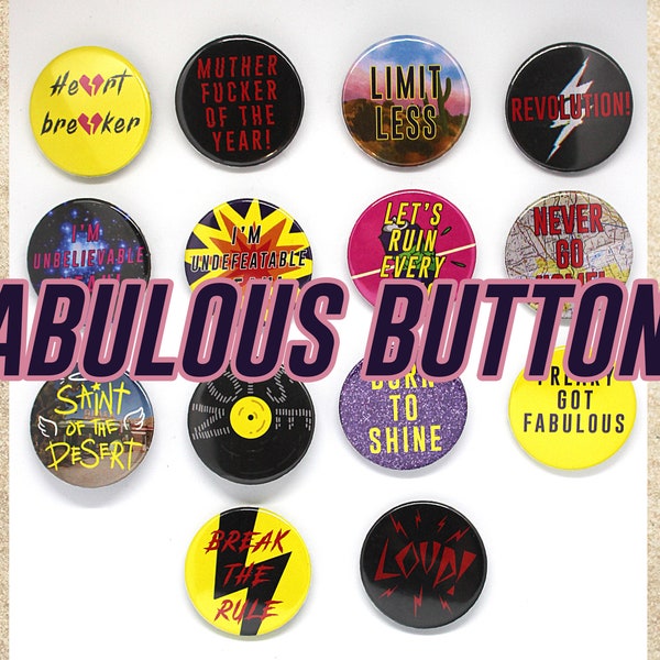 Fabulous Buttons Pins Set