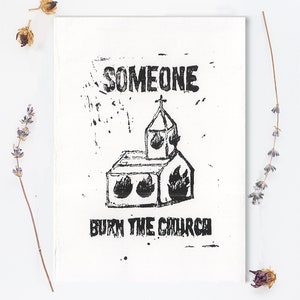 Church Linocut Print