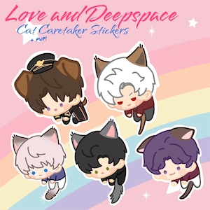 Sticker vinyle imperméable Love and Deepspace Xavier, Zayne, Rafayel, Sylus