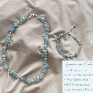 Crystal Jewelry / Healing Stone Necklace / Healing Stone Bracelet / Aquamarine Necklace / Aquamarine Jewelry / Aquamarine Bracelet / Crystal / Splitter Necklace
