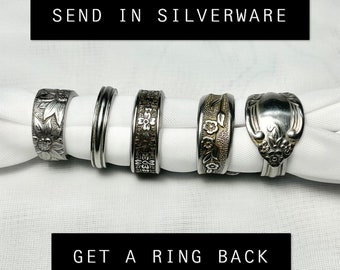 Silverware Ring Making Service, Stainless Steel Rings, Silver Plated Rings, Silverware Rings, Spoon Rings, Fork Rings, Service
